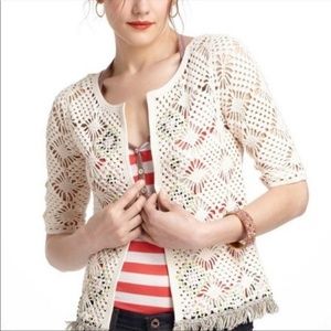 Anthropologie Edie Crochet Cardigan